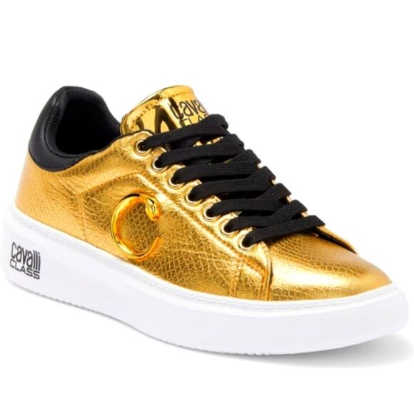 Cavalli Class Shoes - Cavalli Class Gold Women's Sneakers 8